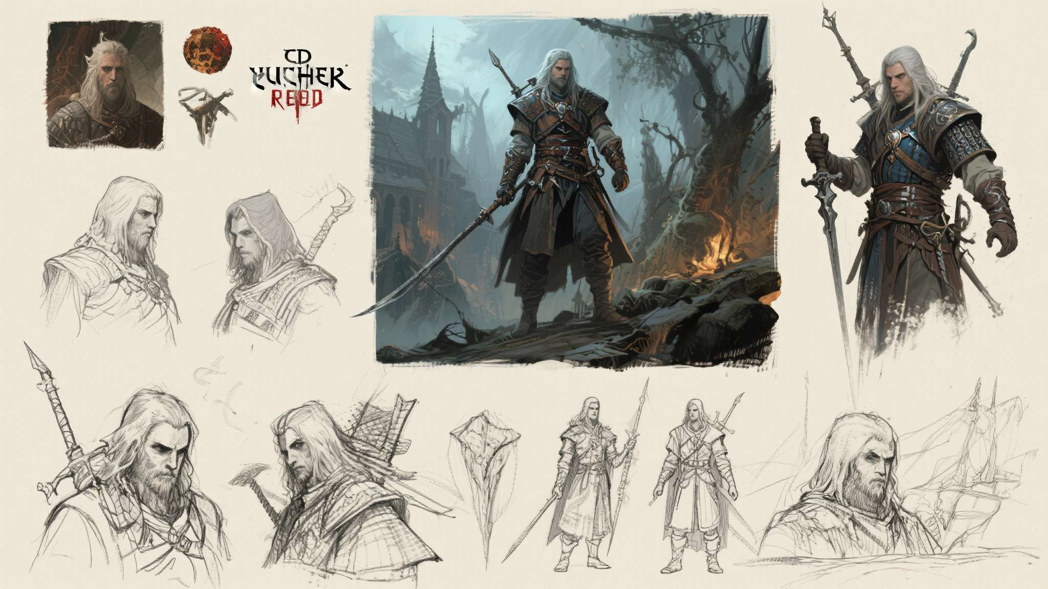 巫师3杰洛特 这批插画最早可追溯至2000年代初,波兰游戏公司CD Projekt RED在开